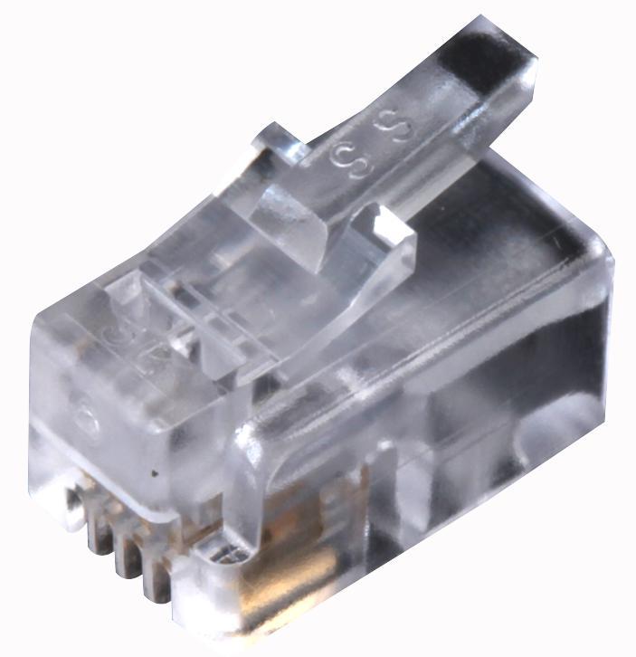 940-SP-3046R Stewart Connector Plug, 6P4C Rounded Unshielded