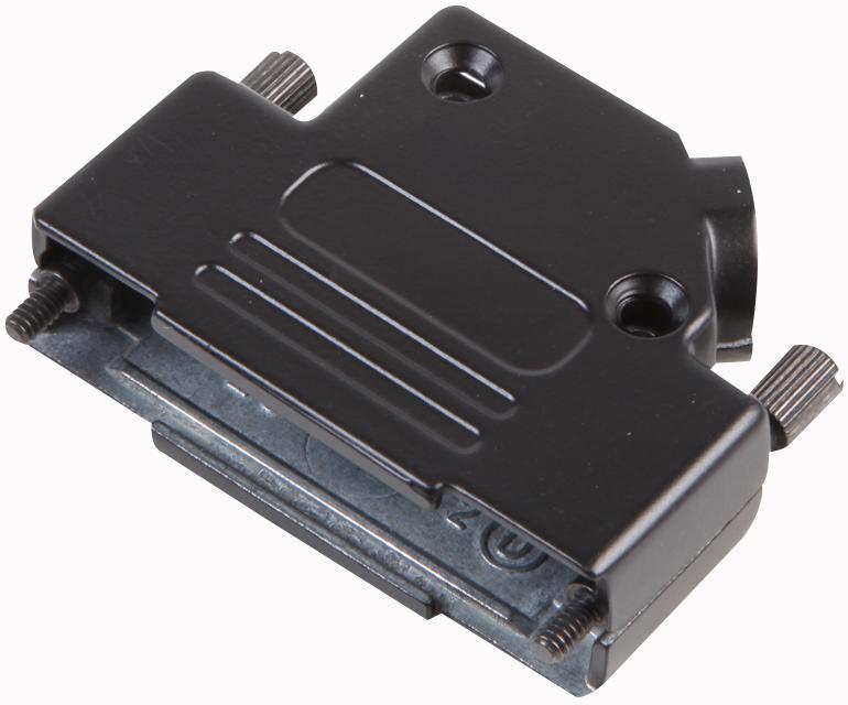 MHD45ZK25-BK-K Mh Connectors Dsub Hood, Metal, Blk, 45Deg Ent, 25Way