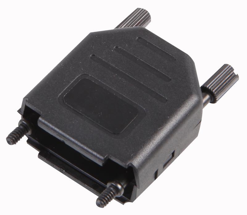 MHDPPK9-K Mh Connectors Dsub Hood, Plastic, Top Ent, Blk, 9Way