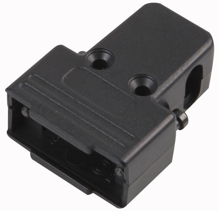 MHTRI-9-P-K Mh Connectors 9 Way Blk Plast Dsub Hood Triple Entry