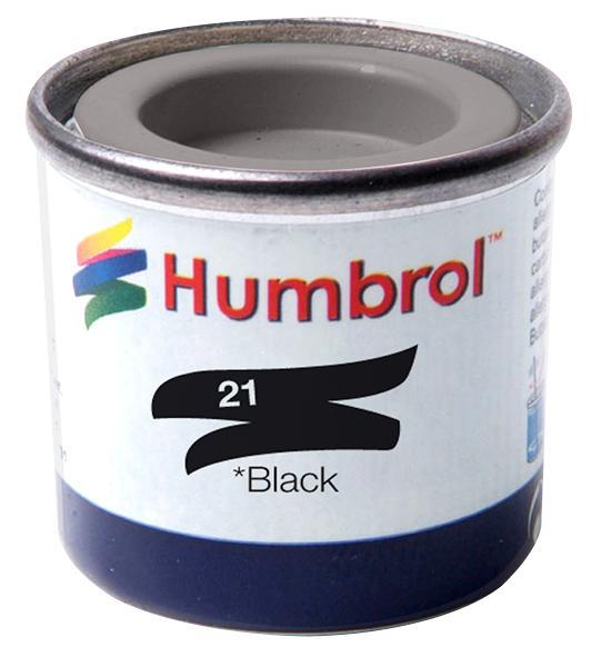 AA0237 Humbrol Enamel Paint, 14Ml, No 21 Black - Gloss