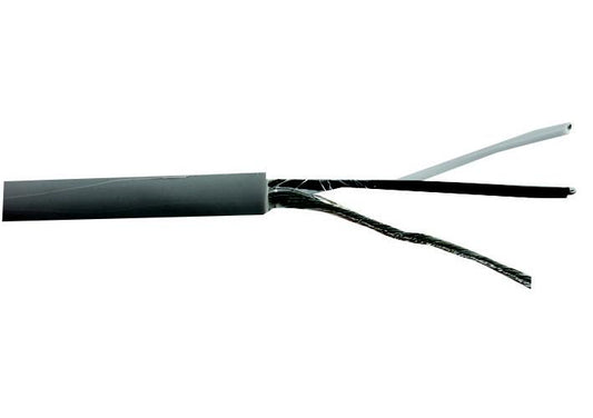 133705 100M Pro Power Cable 2 Core 10/0.16mm Scrd Grey 100M