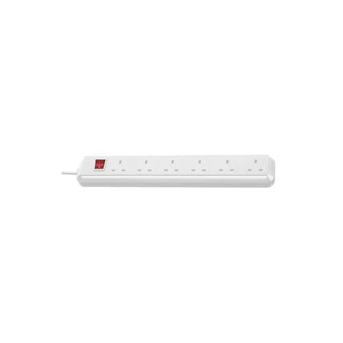 1159523 Brennenstuhl Extension Skt 6 Way White 1.5M Eco-Line