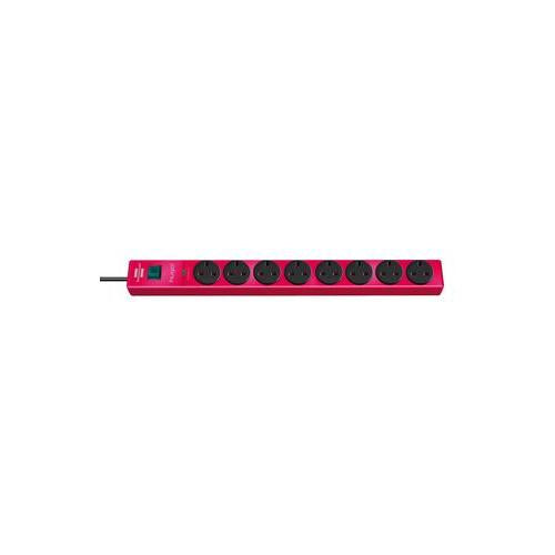 1150613378 Brennenstuhl Extension Skt+Surge 8 Way Rubin Red 3M