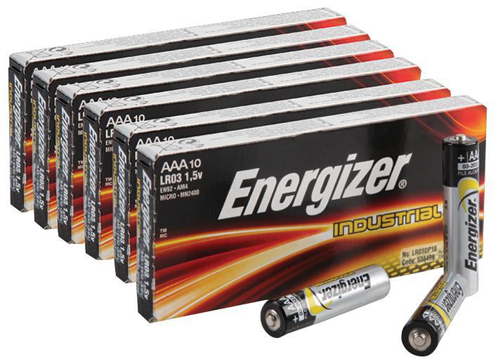 638499 Energizer Battery, Ind Alkaline Aaa 10Pk 6+6 Free