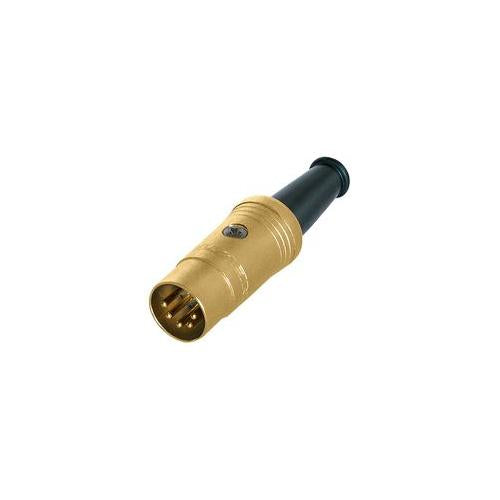 NYS322AG Rean Din Connector M 5P 5mm Cbl Gld/Gld