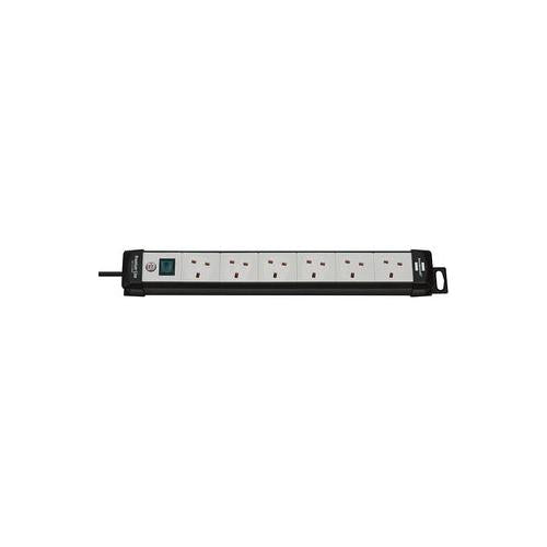 1951563101 Brennenstuhl Extension Socket 6-Way 5M Black/Grey