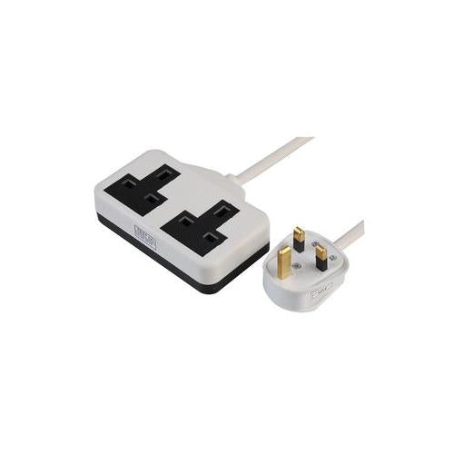 0139W-15M Pro Elec Socket Rubber 2 Gang 13A White 15M