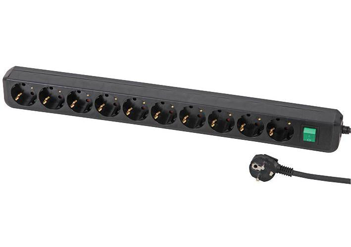 4007123114504 Brennenstuhl Extension Socket Euro 10 Way 3M Black