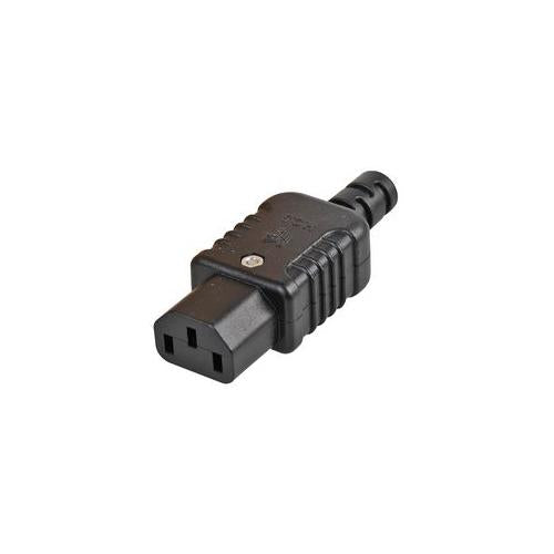 HC.5 BLK Pro Elec Connector C13 Rewireable Straight Black
