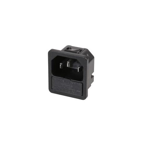 6200.4310 Schurter C14 Iec Fused Appliance Inlet Snap In Panel Mount With 6.3mm Quick Connect Terminals
