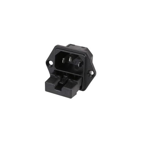6220.2300 Schurter C14 Iec Fused Appliance Inlet Screw On Panel Mount With 6.3mm Quick Connect Terminals