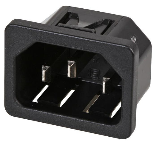 6100.4210 Schurter C14 Iec Appliance Inlet Snap In Panel Mount With 4.8mm Quick Connect Terminals