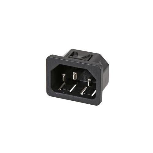 6100.4215 Schurter C14 Iec Appliance Inlet Snap In Panel Mount With 4.8mm Quick Connect Terminals
