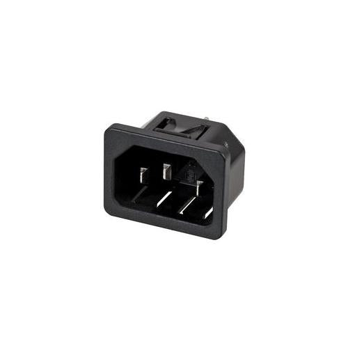 6100.4310 Schurter C14 Iec Appliance Inlet Snap In Panel Mount With 6.3mm Quick Connect Terminals