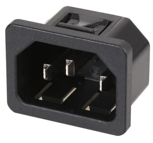 6100.4320 Schurter C14 Iec Appliance Inlet Snap In Panel Mount With 6.3mm Quick Connect Terminals