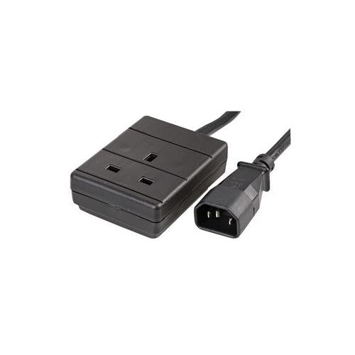 0428 1G 1M Pro Power Iec C14 Plug To Mains Socket Black 1M (L)