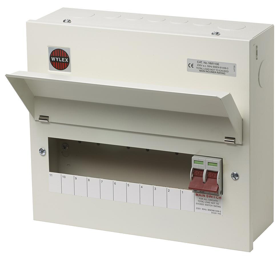 GB6:NM1106 Wylex Metal 11 Way Consumer Unit 100A