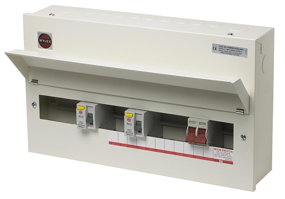 GB6:NMRS15SSLMHI Wylex Metal 15 Way Flexible Hi Consumer Unit