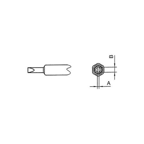 WELLER - NTB - TIP, 2.4 X 0.8 X 7.4 CHISEL