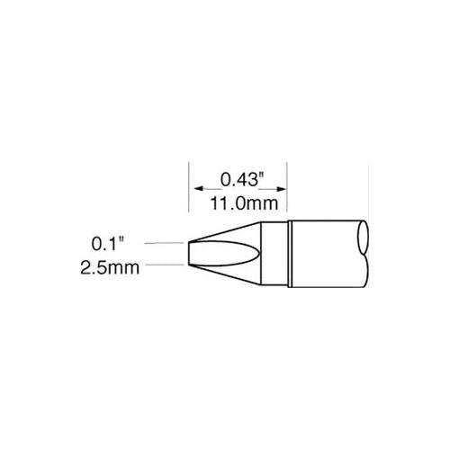 OKI METCAL - SFV-CH25 - SOLDER TIP, CHISEL 30DEG 2.5MM