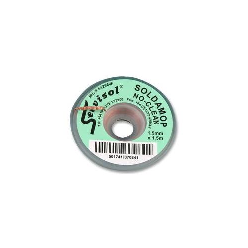 SERVISOL - 200004355 - SOLDAMOP GREEN, 1.5MM X 1.5M DESOLDERING BRAID
