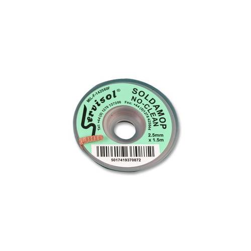 SERVISOL - 200004370 - SOLDAMOP GREEN, 2.5MM X 1.5M DESOLDERING BRAID