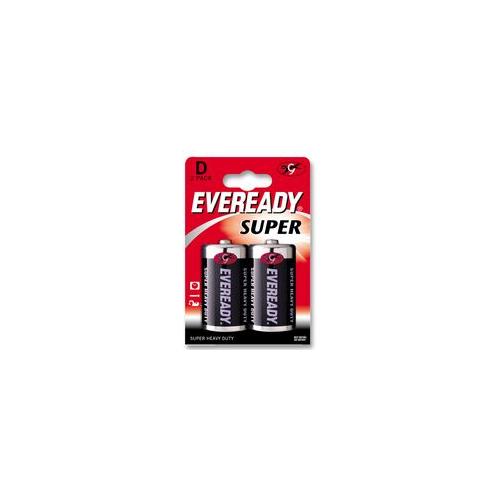 BATTERY, ZINC SUPER HD D 2 PACK , EVER READY , 620467 BATTERIES