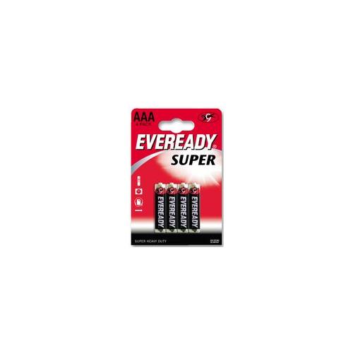 BATTERY, ZINC SUPER HD AAA 4 PACK , EVER READY , 622755 BATTERIES