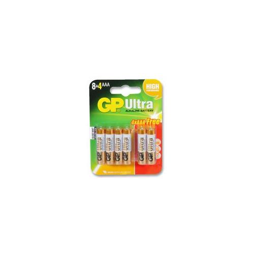BATTERY, ULTRA ALKALINE AAA 8+4 PACK , GP BATTERIES , GPPPCA24AU072