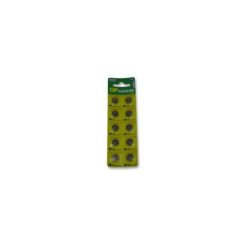 GP BATTERIES - GP186-C10 - BUTTON CELL BATTERY, ALK 186, 1.5V, PACK 10