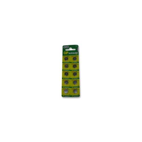 GP BATTERIES - GPA76-C10 - BUTTON CELL, ALK A76 1.5V PACK 10 , BATTERY