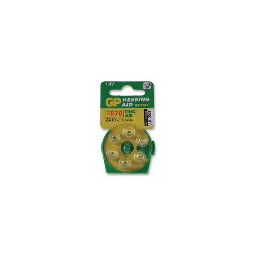 GP BATTERIES - ZA10-D6 - BATTERY, ZINC AIR ZA10 PACK 6