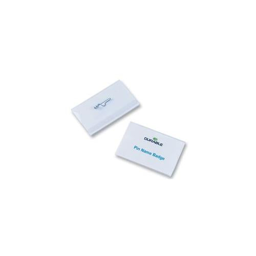 DURABLE OFFICE PRODUCTS - 8004/19 - PIN NAME BADGE 54 X 90MM PACK OF 50