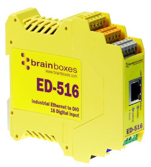 Brainboxes - ED-516 - Ethernet To 16-port Digital Inputs & Rs485 Gateway