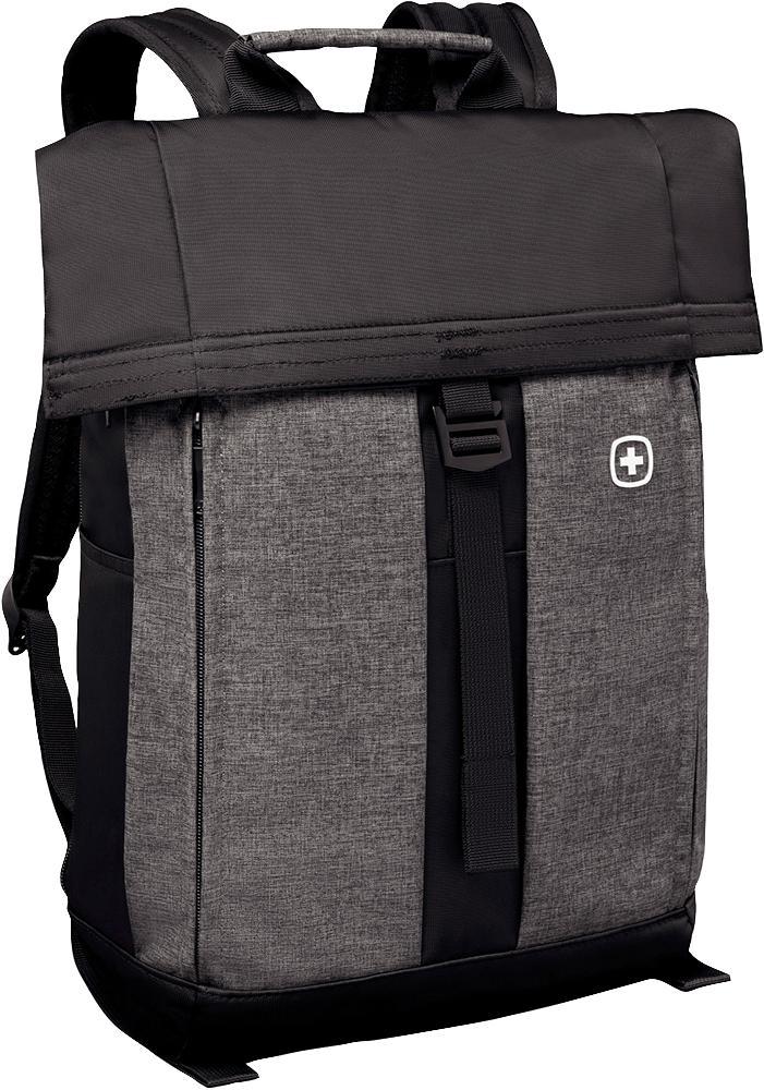 Wenger Swiss Gear Metro 16" Flapover Laptop Backpack With Tablet Pocket Blck/gry