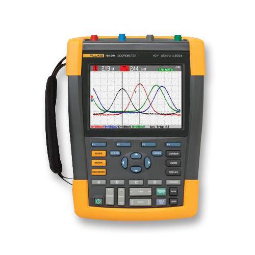 Fluke 200mhz 4 Input Channel Scopemeter 10kpts Memory & A 2.5ms/s Sample Rate