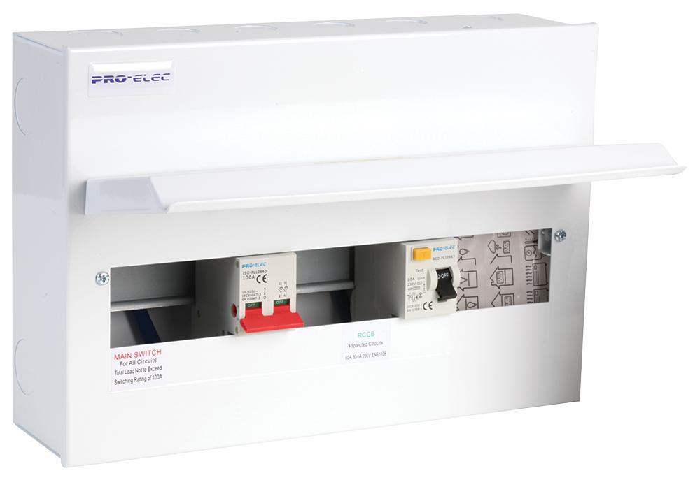 Pro Elec - PS75 - Consumer Unit Metal 16 Way 7+5 S/l
