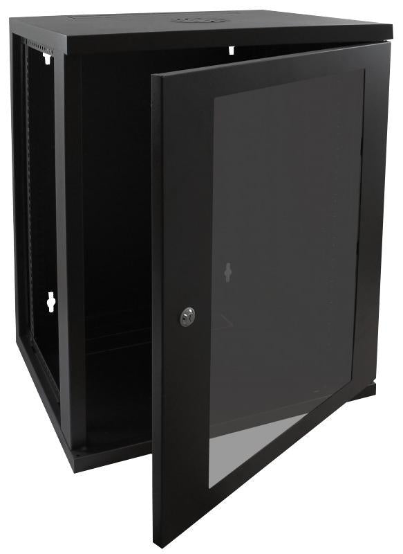 Rackyrax - RR-W2-15G - 19" 15u Wall Mounting Cabinet In Black, 550x550mm (wxd)