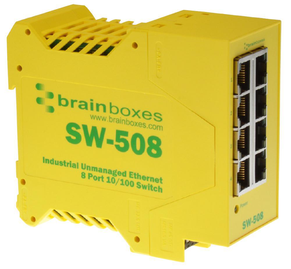 Brainboxes - SW-508 - 8 Port Industrial Unmanaged Ethernet Switch