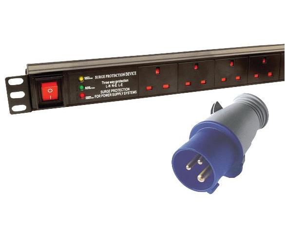 Lms Data 12 Way Vertical Power Distribution Unit (pdu) With 32a Commando Plug