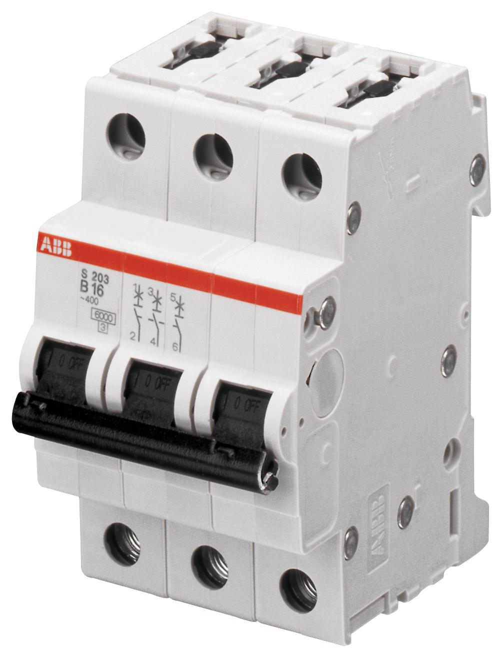 Abb - S203-D50 - Circuit Breaker, Thermal Mag, 3 Pole,50a