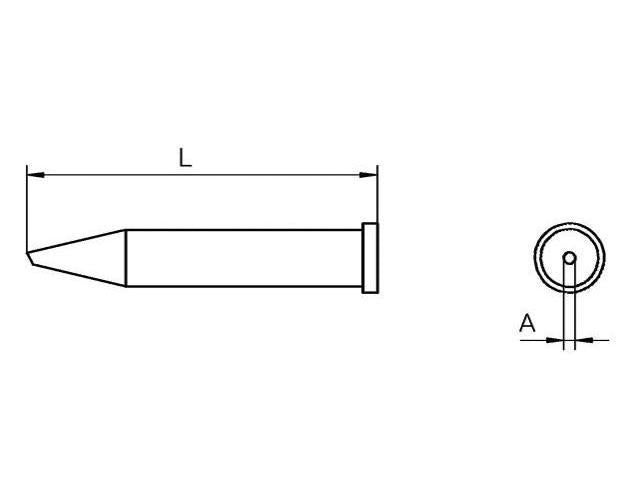 Weller - XT F - Tip, 30deg, Pb-free, 1.2mm
