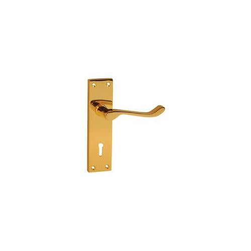VIBE - 6513. - VICTORIAN SCROLL LEVER LOCK BRASS DOOR HANDLE
