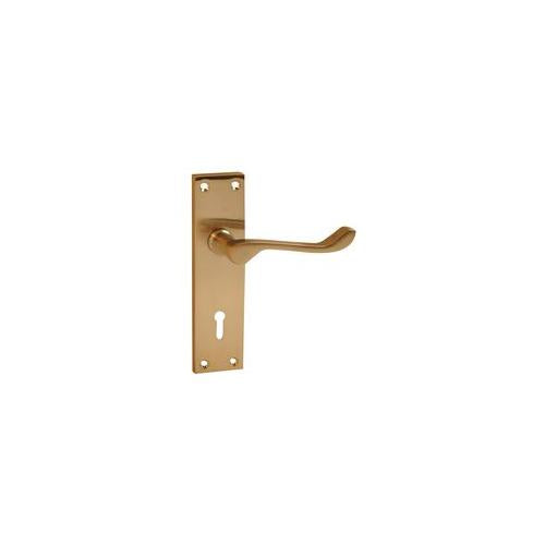 VIBE - 6515. - VICTORIAN SCROLL LEVER LOCK SATIN DOOR HANDLE