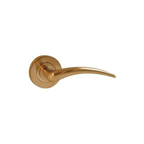 VIBE - 6602 - CORSICA LEVER ON ROSE SATIN CHROME DOOR HANDLE