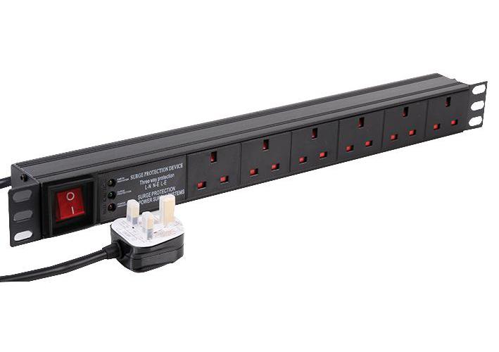 Lms Data 6 Way Horizontal Power Distribution Unit 13a Surge Protected ...