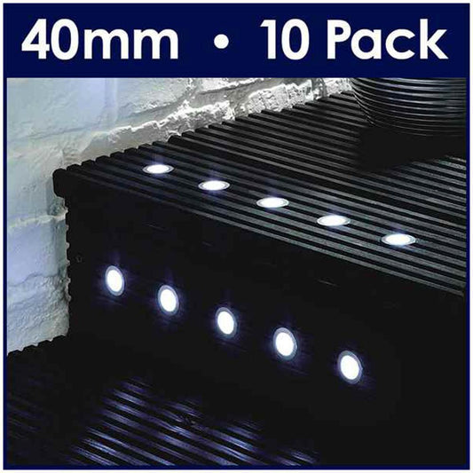 16137 - 40mm White Led Decking Lights X10