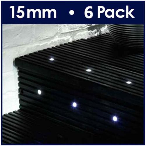 16675 - 15mm White Led Decking Lights X6