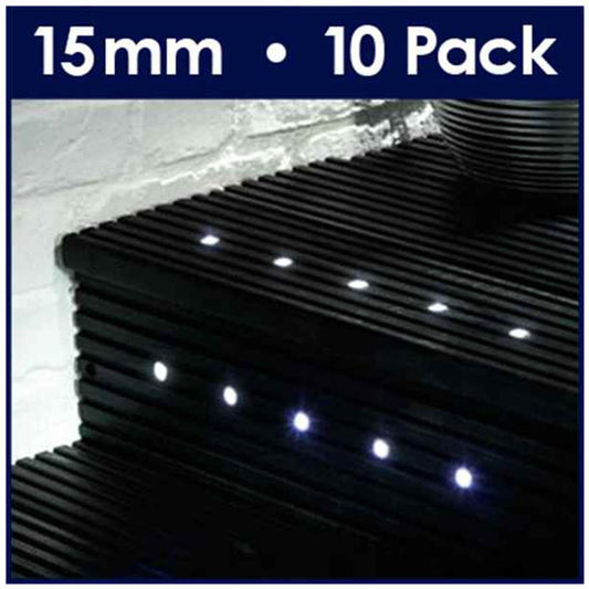 16677 - 15mm White Led Decking Lights X10